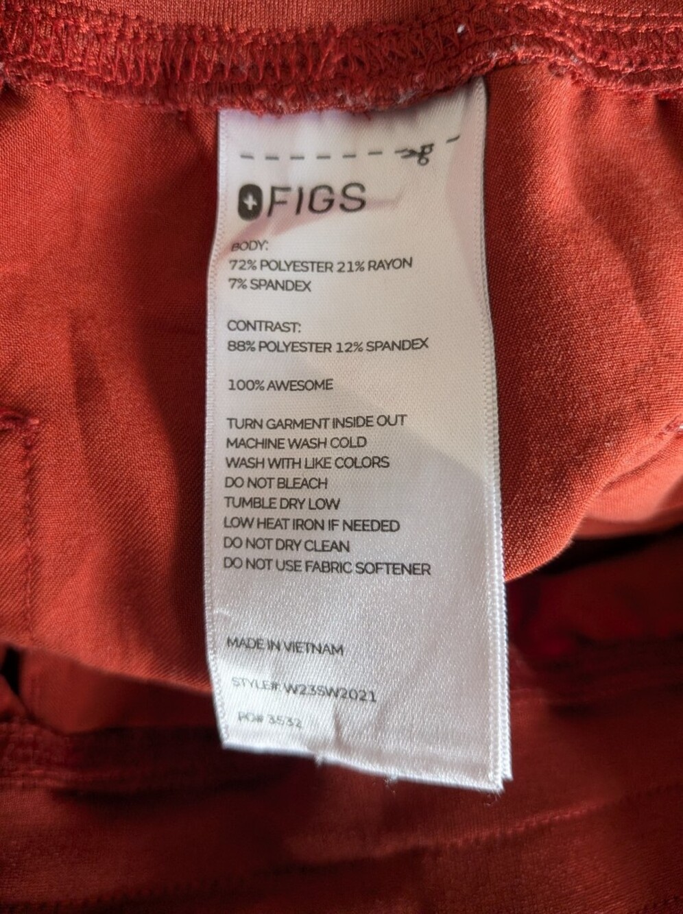 FIGS Scrub Pants In Clay - Women's Size S - Picture 3 of 4